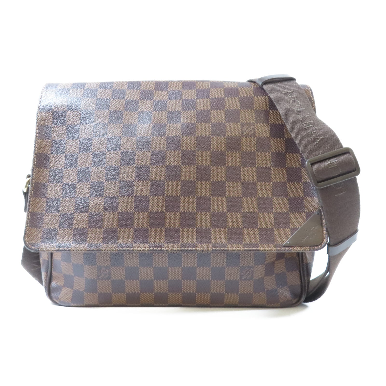 LOUIS VUITTON Damier Shelton GM金扣肩背袋啡色
