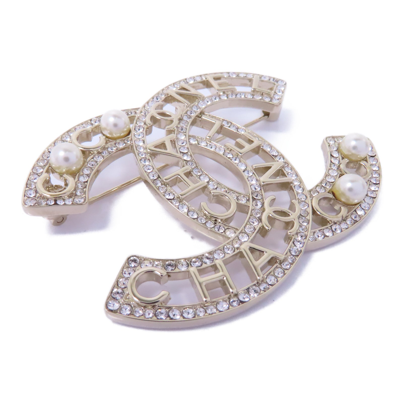 CHANEL PVC/金屬Brooch胸針金色/白色