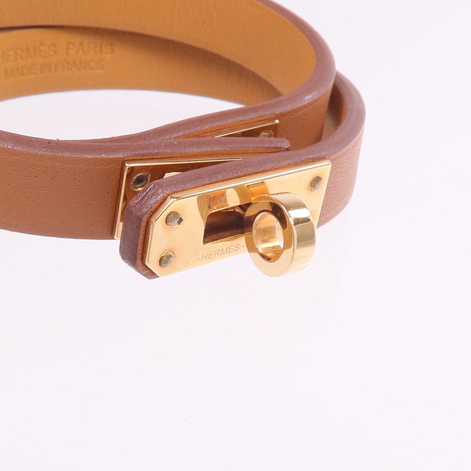 HERMES Swift皮革Mini Kelly Double Tour Bracelet金扣手帶