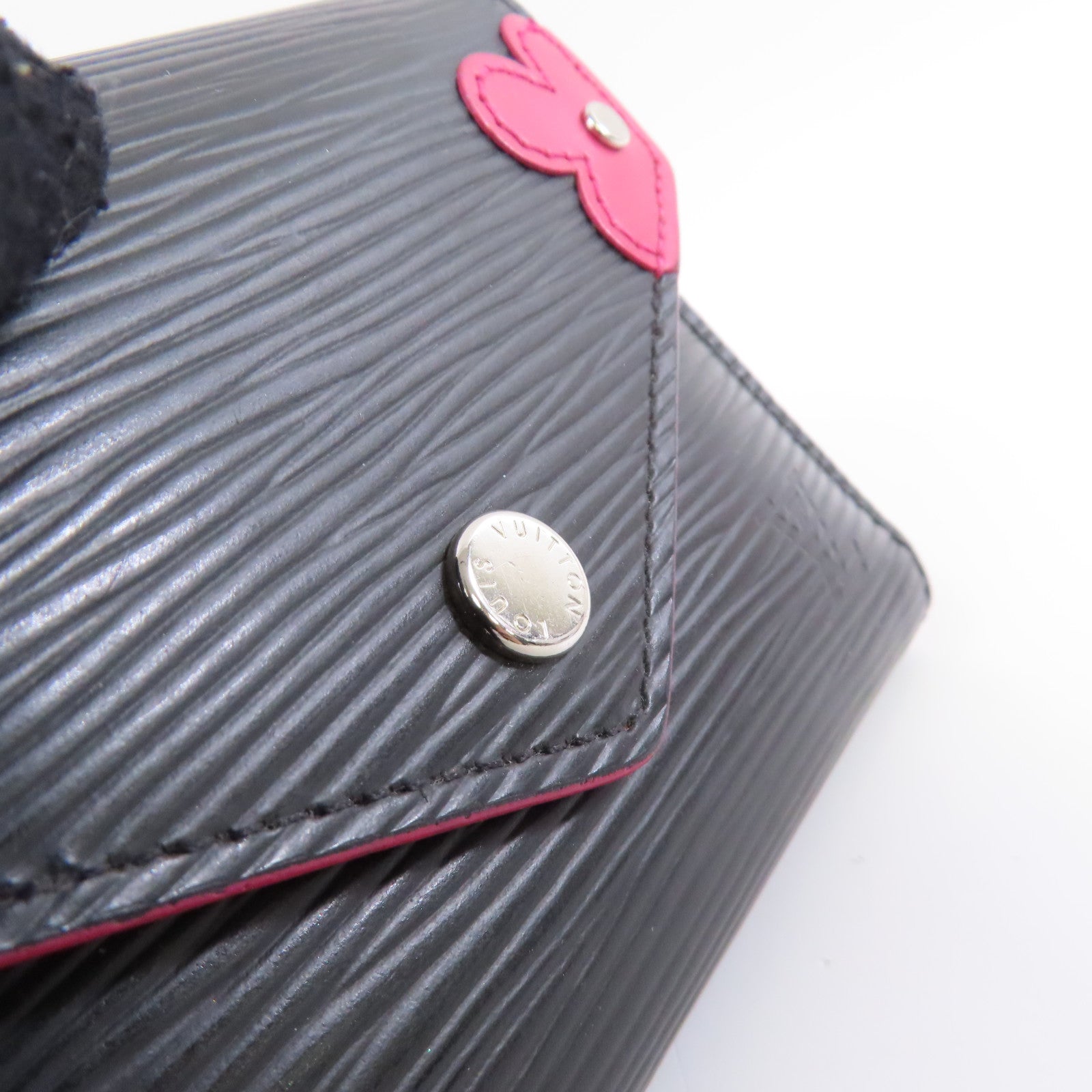 LOUIS VUITTON Epi Leather Victorine Small Wallet銀扣短錢包黑色/粉紅色