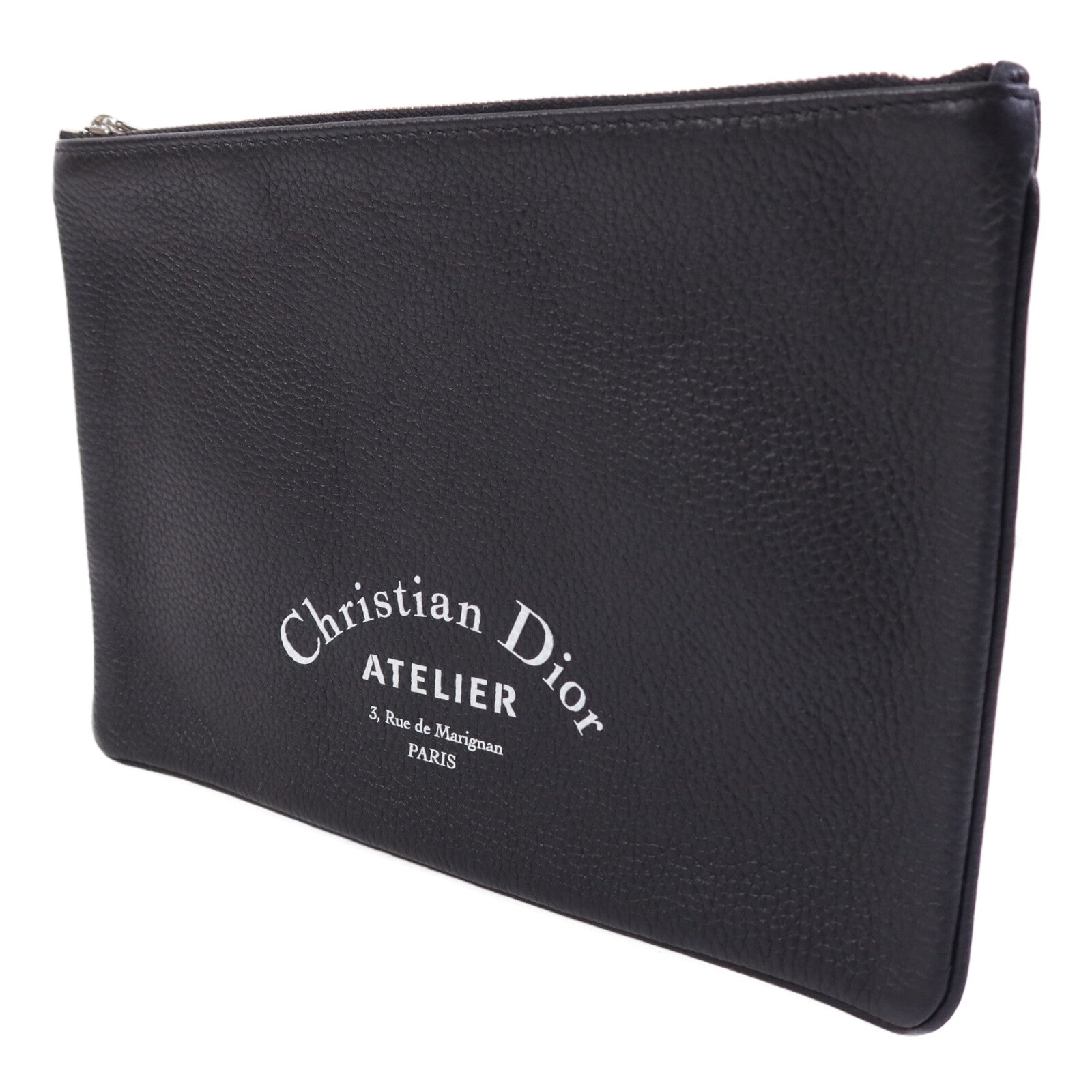 Dior 牛皮皮革Pouch銀扣手拿包