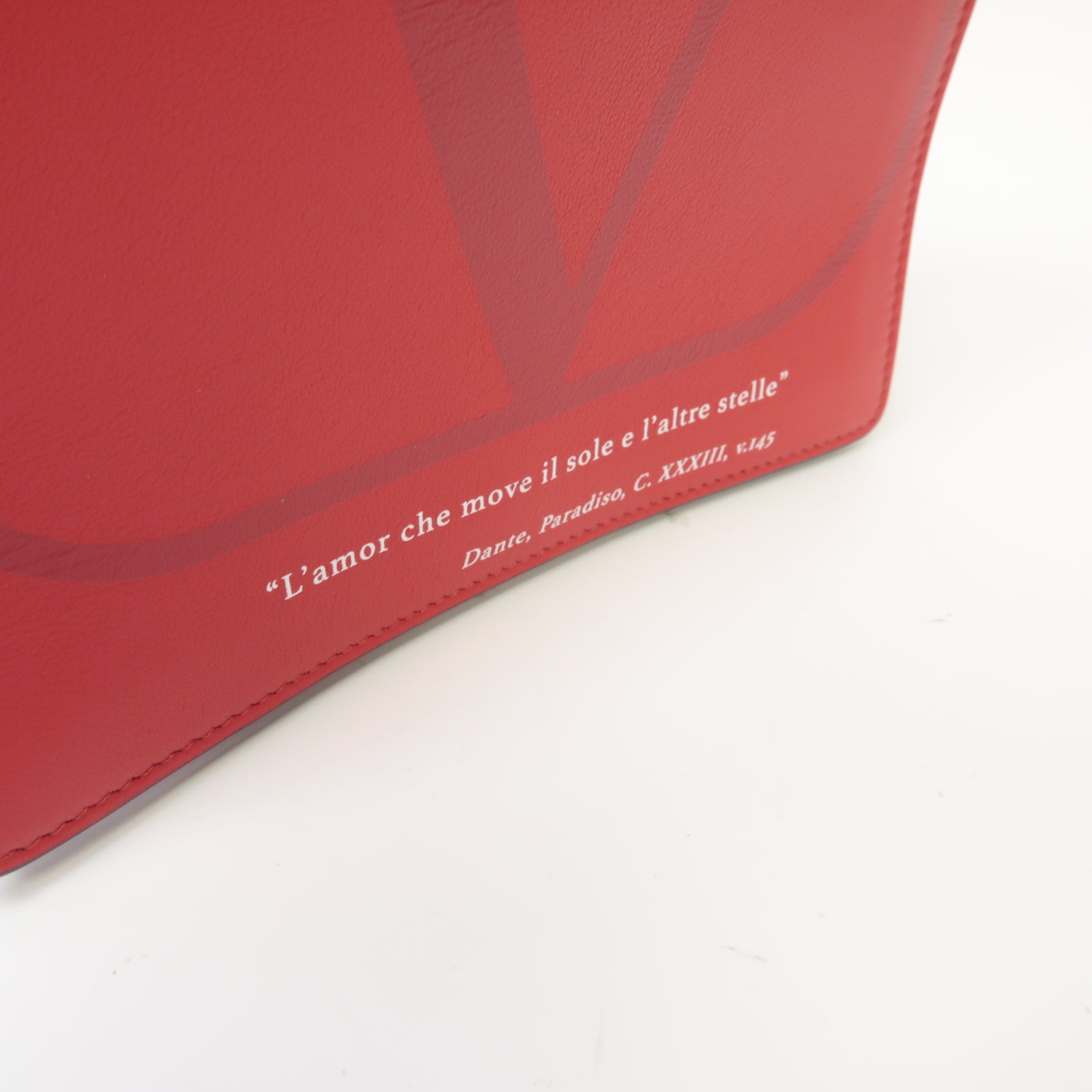 Valentino 【激減優惠】皮革Love Lab金扣鏈帶肩背袋紅色
