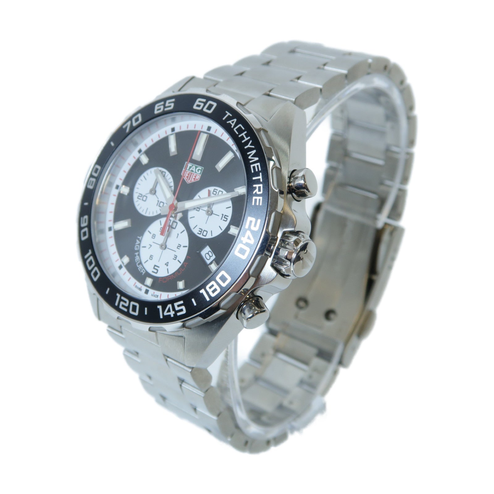 TAG HEUER 【激減優惠】Formula 43mm不鏽鋼石英機芯手錶黑色/白色