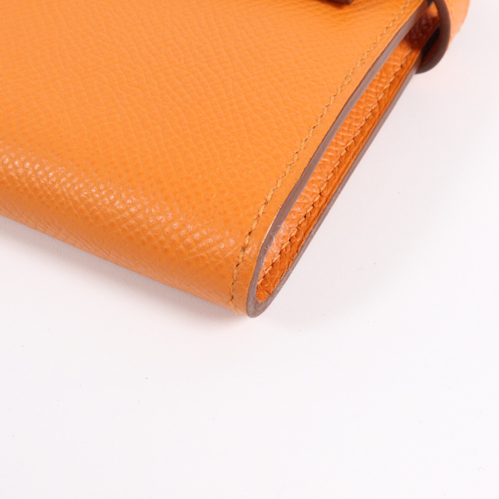 HERMES Epsom皮革Kelly Long Wallet長錢包Orange