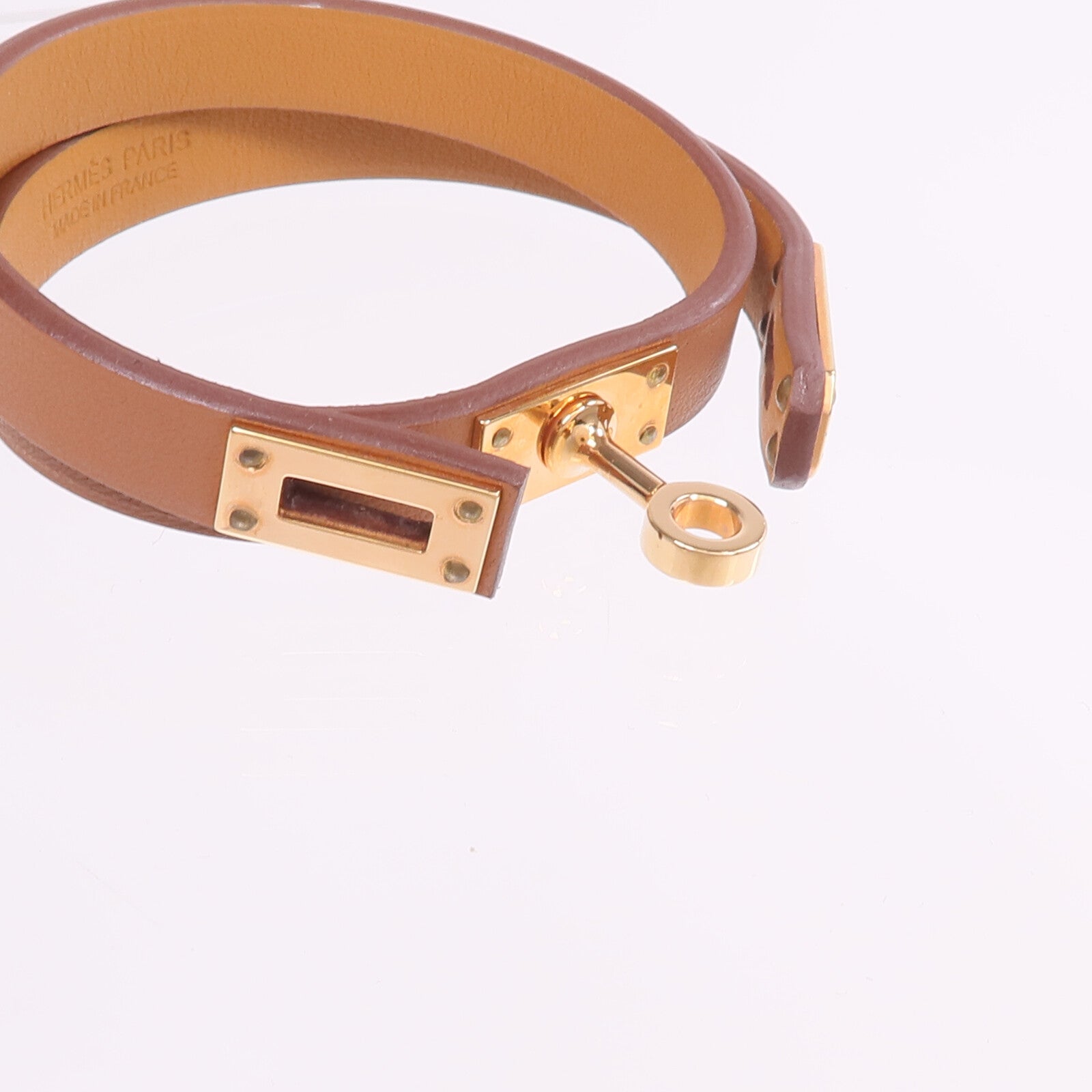 HERMES Swift皮革Mini Kelly Double Tour Bracelet金扣手帶