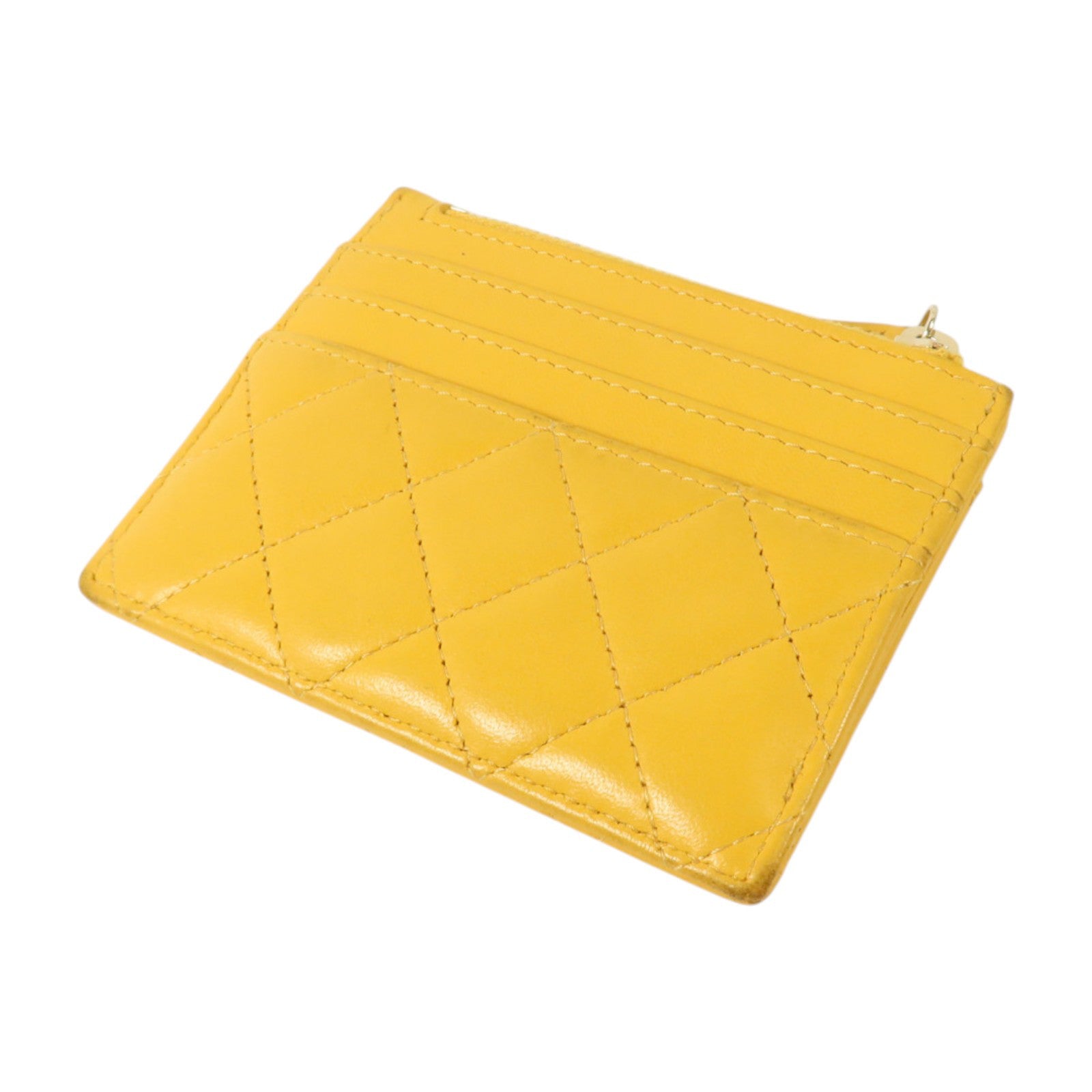 CHANEL 羊皮皮革Zip Card Case金扣卡片套