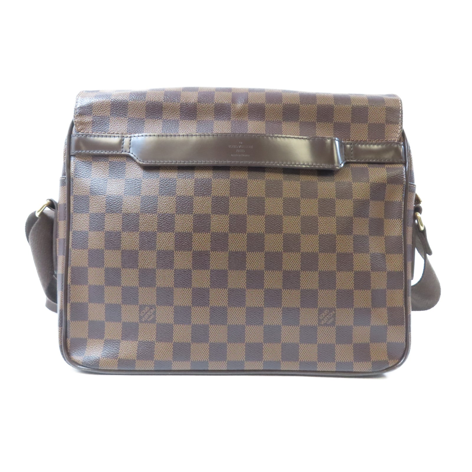 LOUIS VUITTON Damier Shelton GM金扣肩背袋啡色