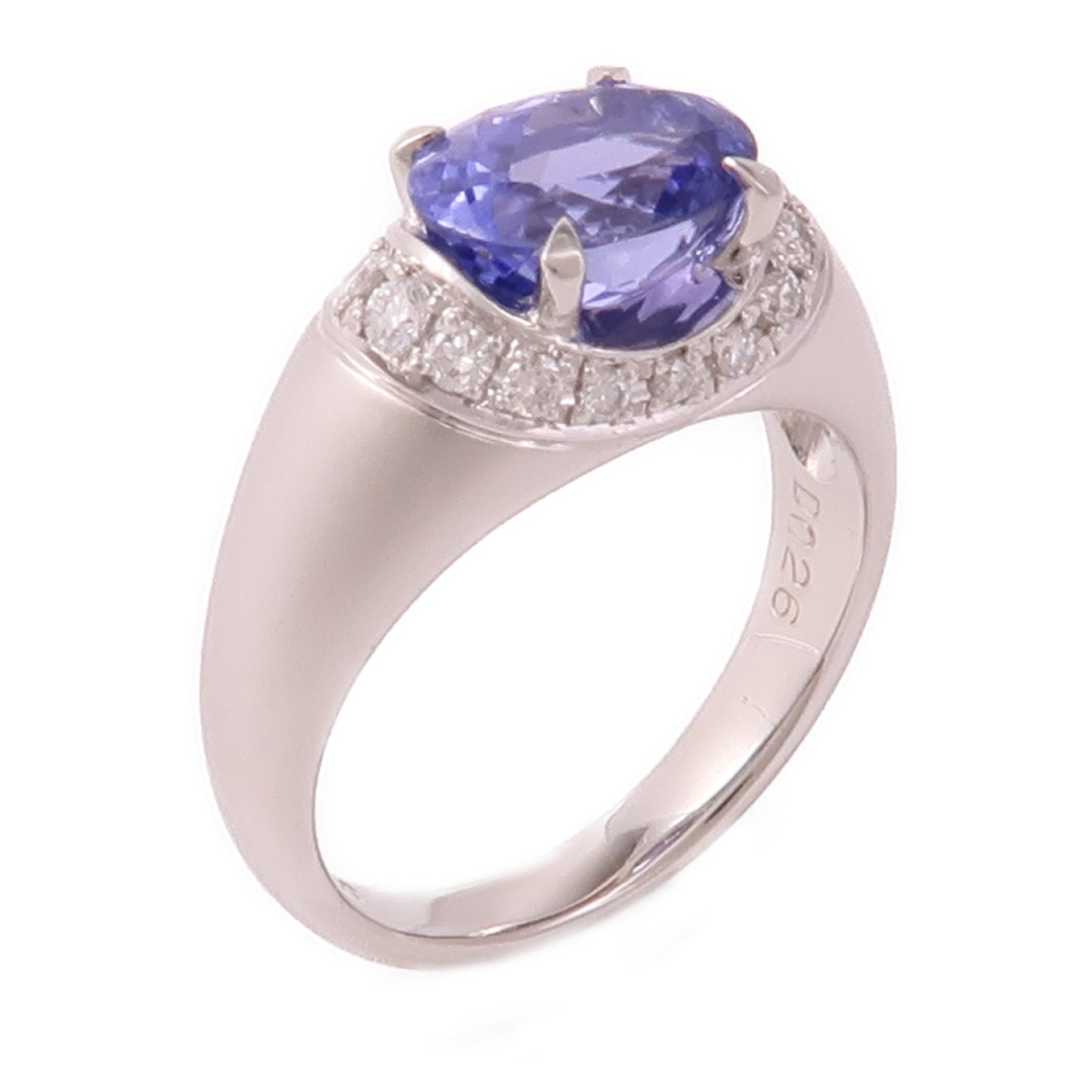 JEWELRY PT900鉑金/Tanzanite/Diamond Ring坦桑石/鑽石戒指US#6.25