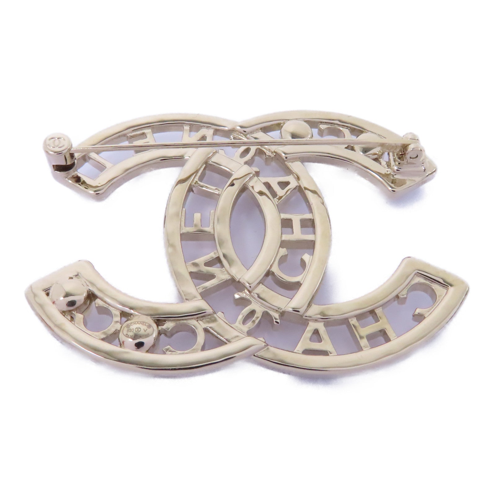 CHANEL PVC/金屬Brooch胸針金色/白色