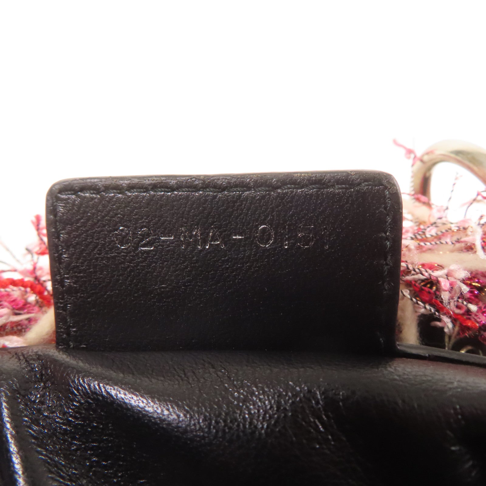 Dior CD SHW Lady Dior 2 Way Shoulder Bag 02-MA-0151 Tweed Leather Pink