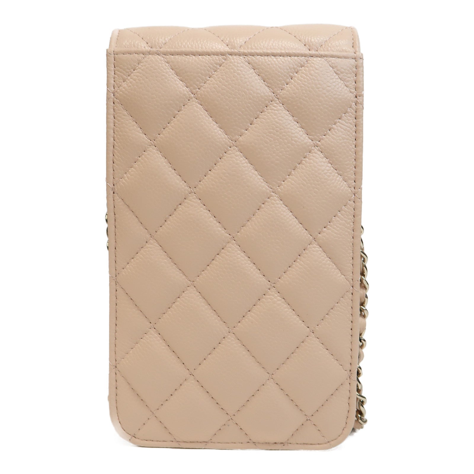 CHANEL 【激減優惠】菱格牛皮皮革Chain Shoulder金扣鏈帶肩背袋粉紅色