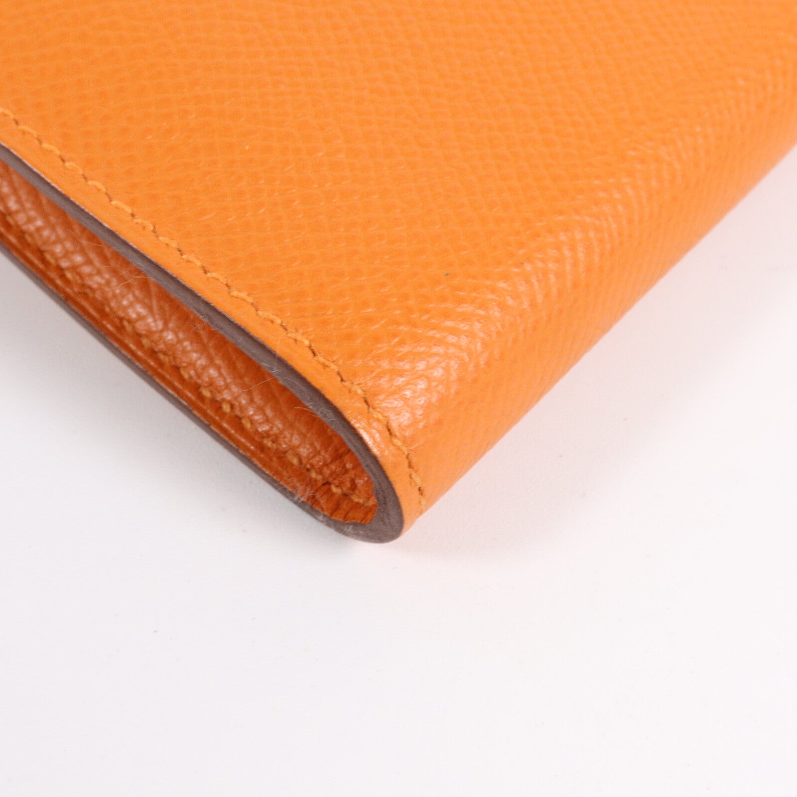 HERMES Epsom皮革Kelly Long Wallet長錢包Orange