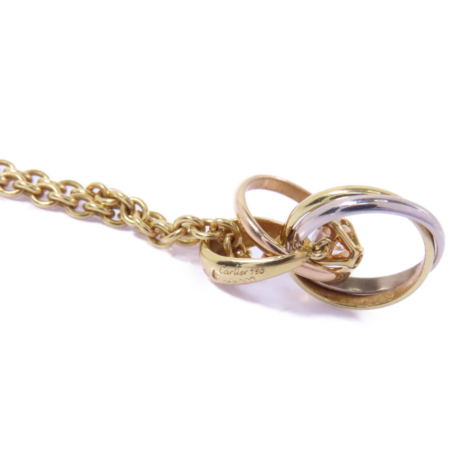 CARTIER 18K黄金/玫瑰金/白金Trinity Diamond Necklace項鍊