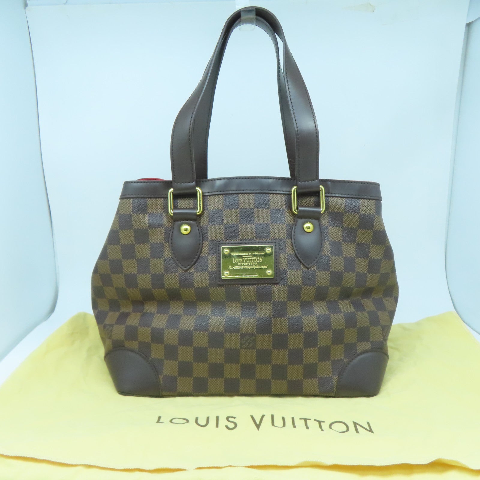 LOUIS VUITTON 【激減優惠】Damier Ebene Hampstead MM金扣肩背袋啡色