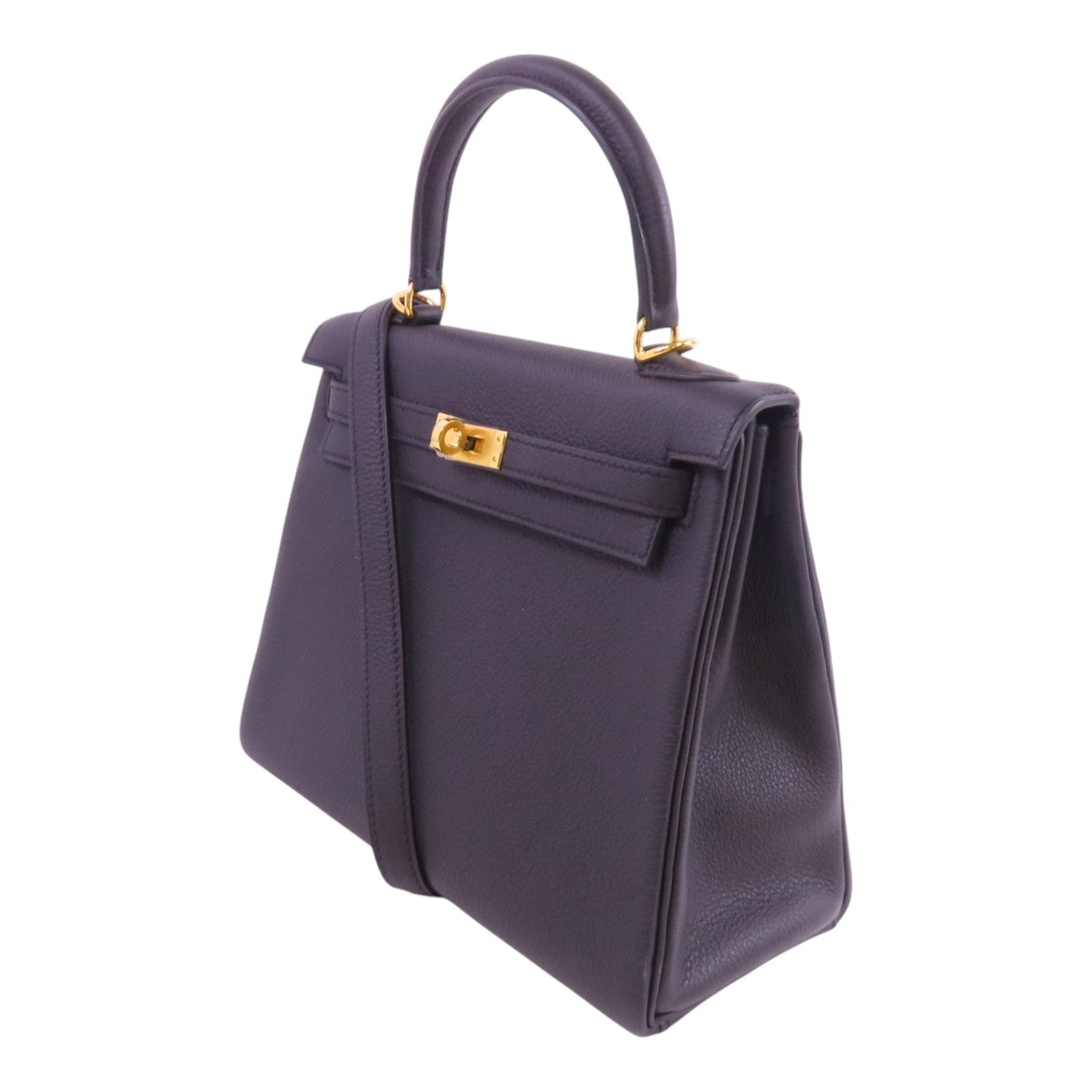 HERMES 【激減優惠】Togo皮革Kelly 25 2Way Hand Bag金扣手挽肩背兩用袋