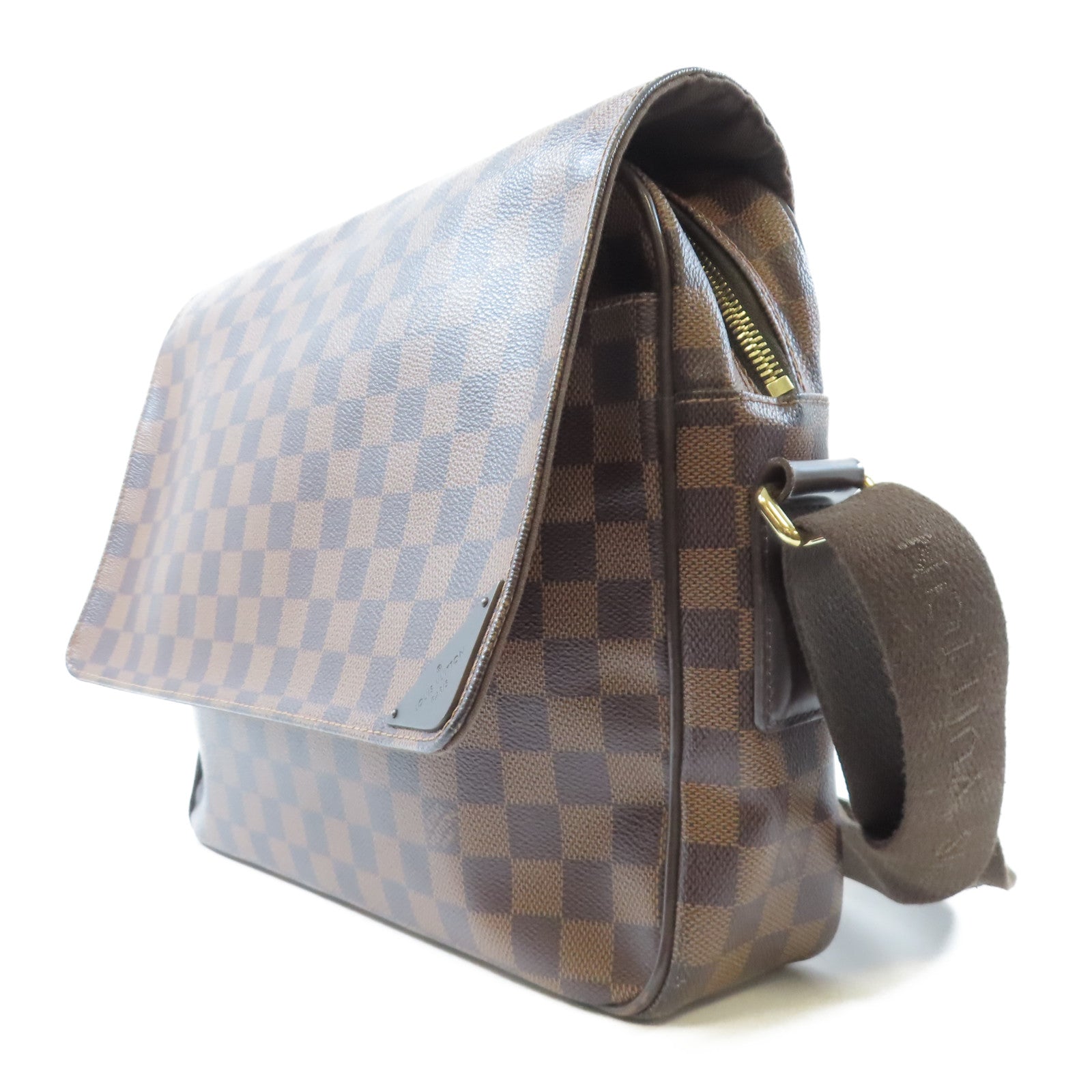 LOUIS VUITTON Damier Shelton GM金扣肩背袋啡色