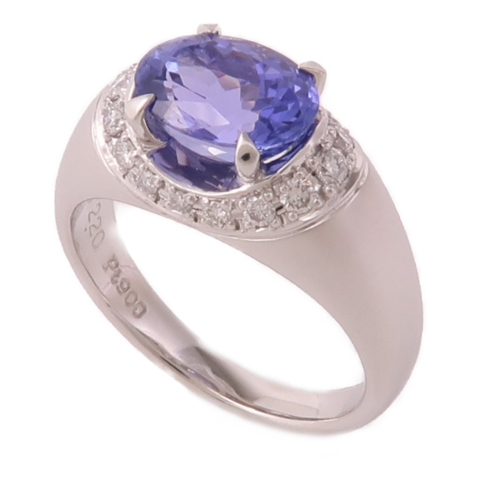 JEWELRY PT900鉑金/Tanzanite/Diamond Ring坦桑石/鑽石戒指US#6.25