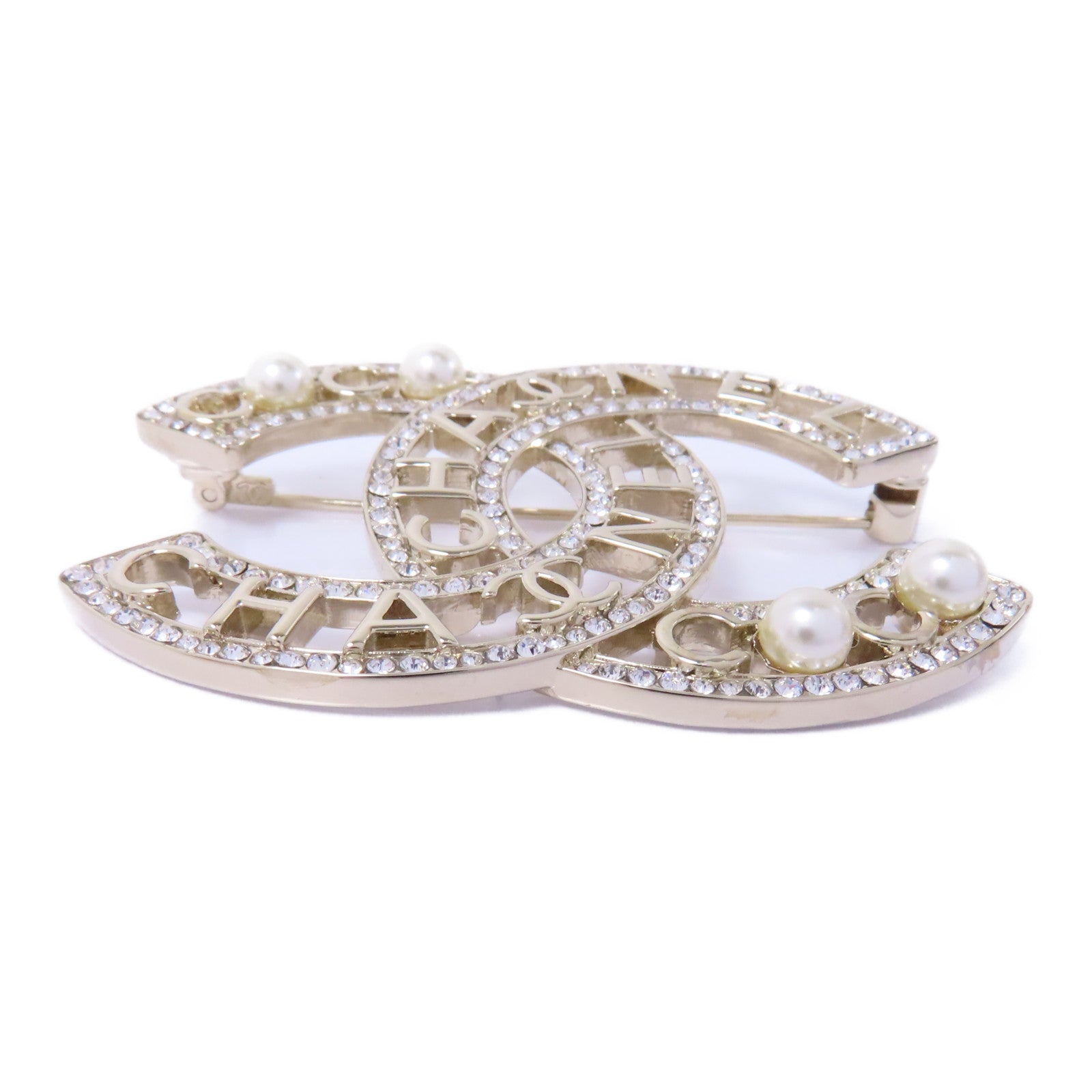CHANEL PVC/金屬Brooch胸針金色/白色