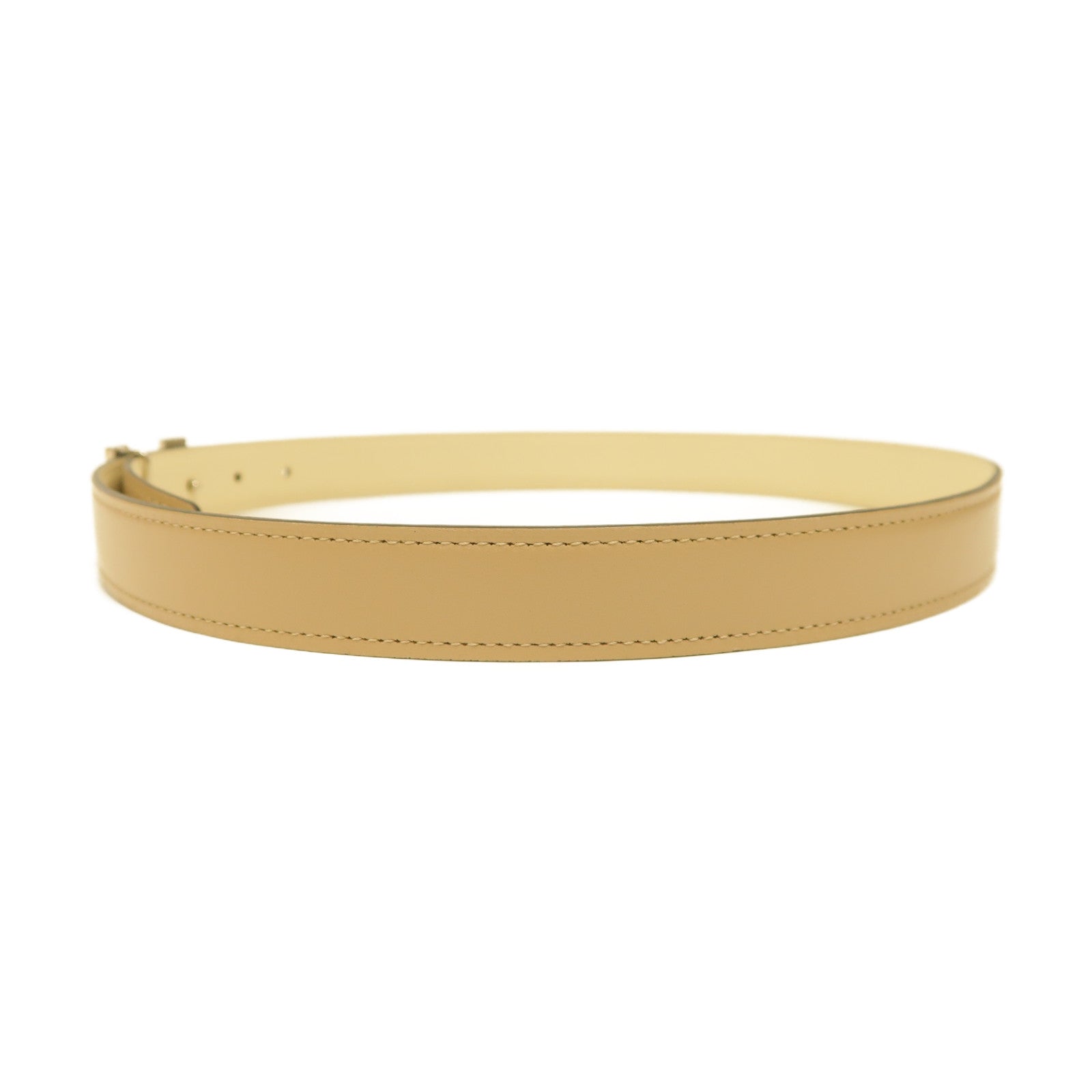 HERMES Swift皮革Belt 75cm銀扣皮帶米色