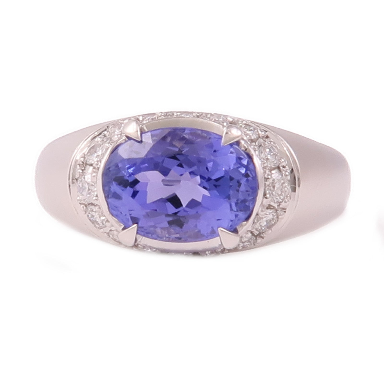 JEWELRY PT900鉑金/Tanzanite/Diamond Ring坦桑石/鑽石戒指US#6.25