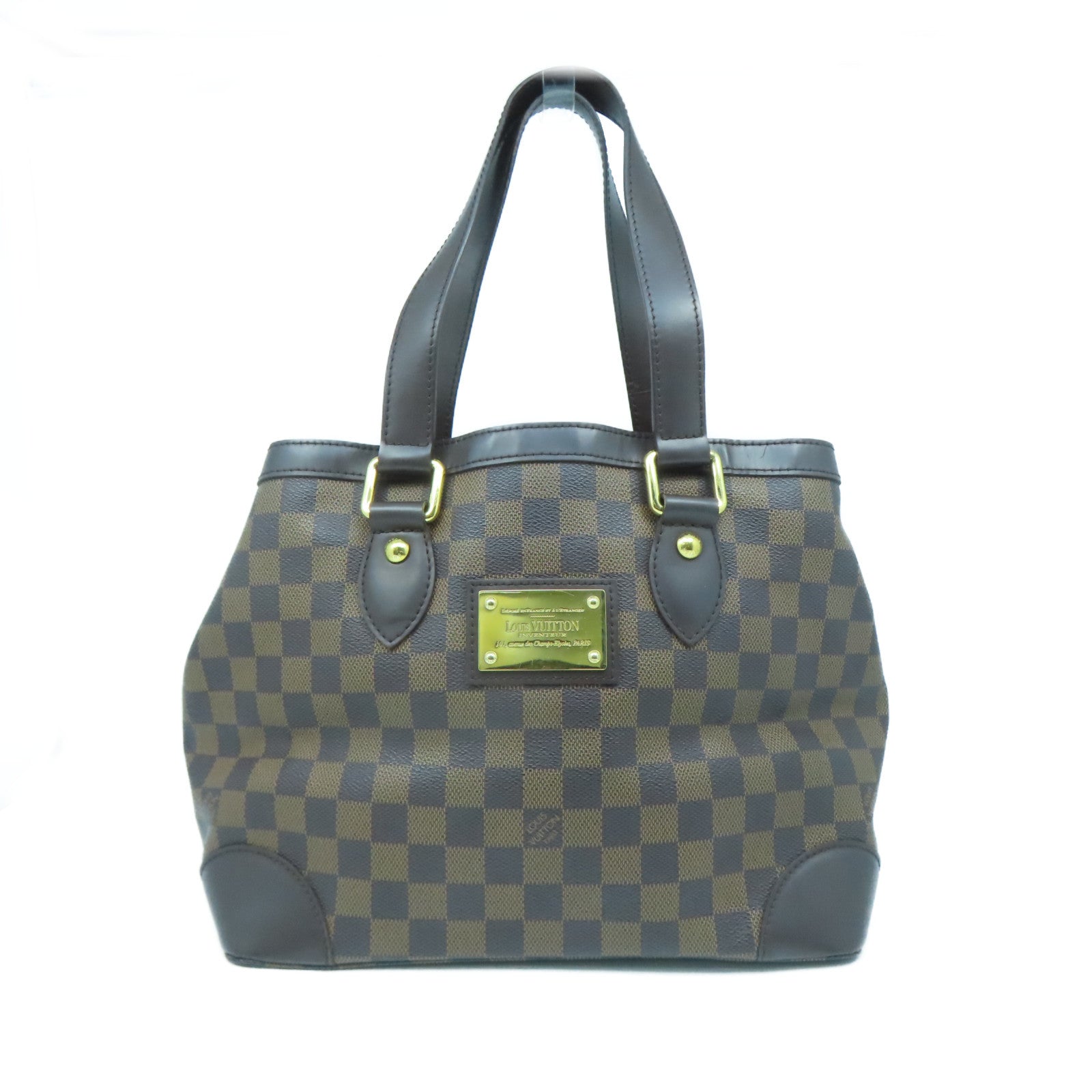 LOUIS VUITTON 【激減優惠】Damier Ebene Hampstead MM金扣肩背袋啡色