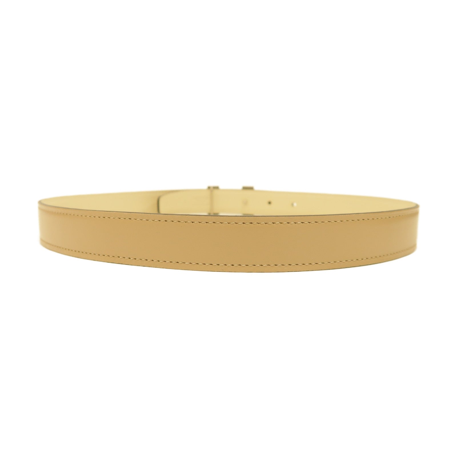 HERMES Swift皮革Belt 75cm銀扣皮帶米色