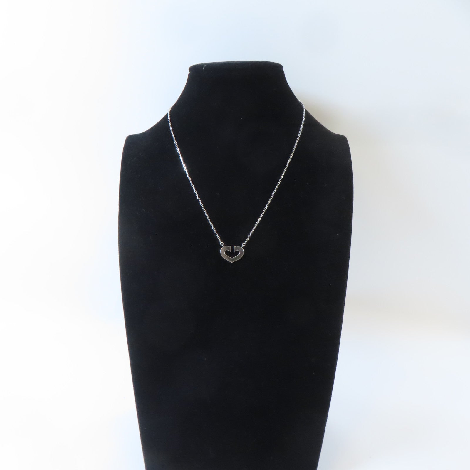 CARTIER【激減優惠】 18K白金C Heart Necklace項鍊