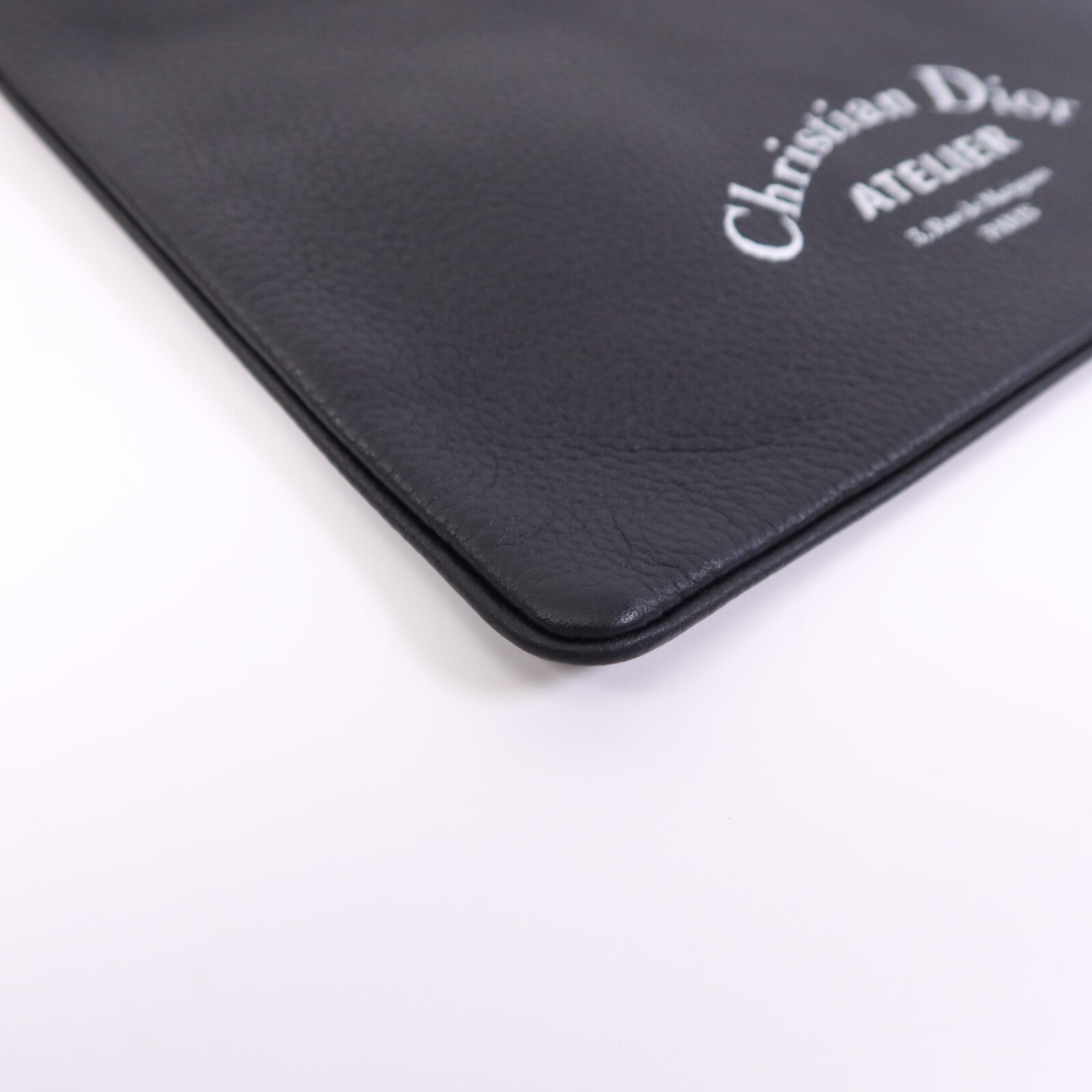 Dior 牛皮皮革Pouch銀扣手拿包