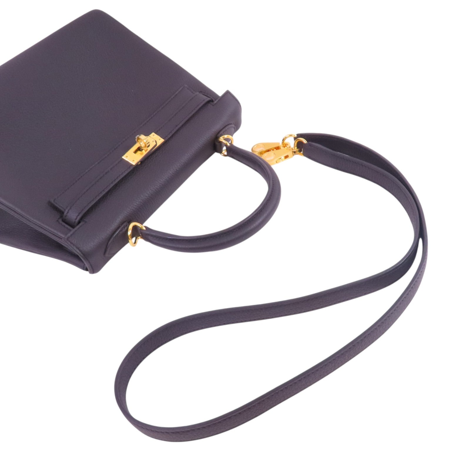 HERMES 【激減優惠】Togo皮革Kelly 25 2Way Hand Bag金扣手挽肩背兩用袋