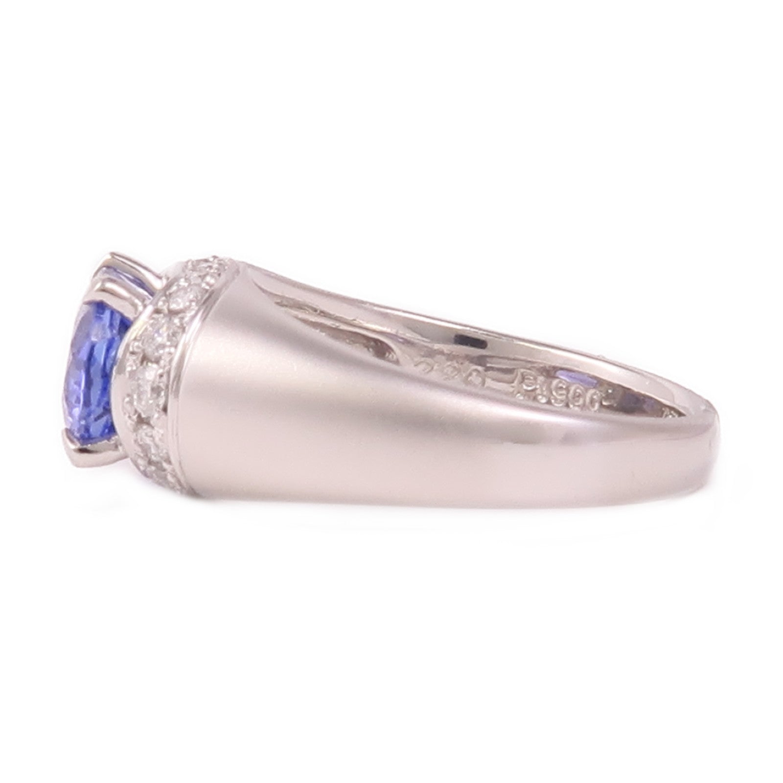 JEWELRY PT900鉑金/Tanzanite/Diamond Ring坦桑石/鑽石戒指US#6.25