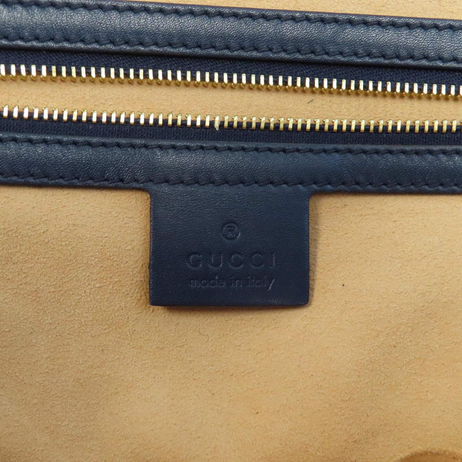 GUCCI 【激減優惠】牛皮皮革Tote Bag金扣手挽袋藍色