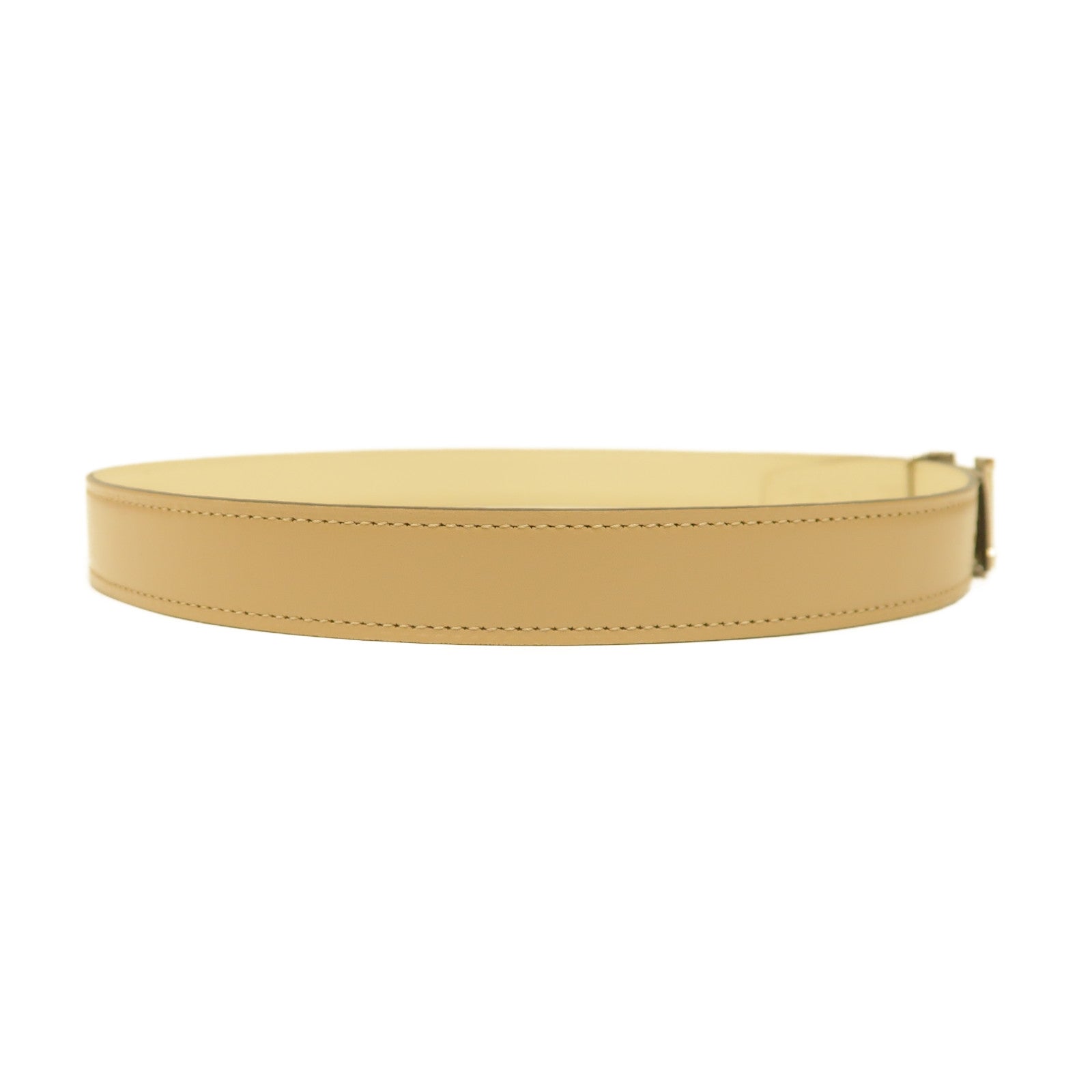 HERMES Swift皮革Belt 75cm銀扣皮帶米色