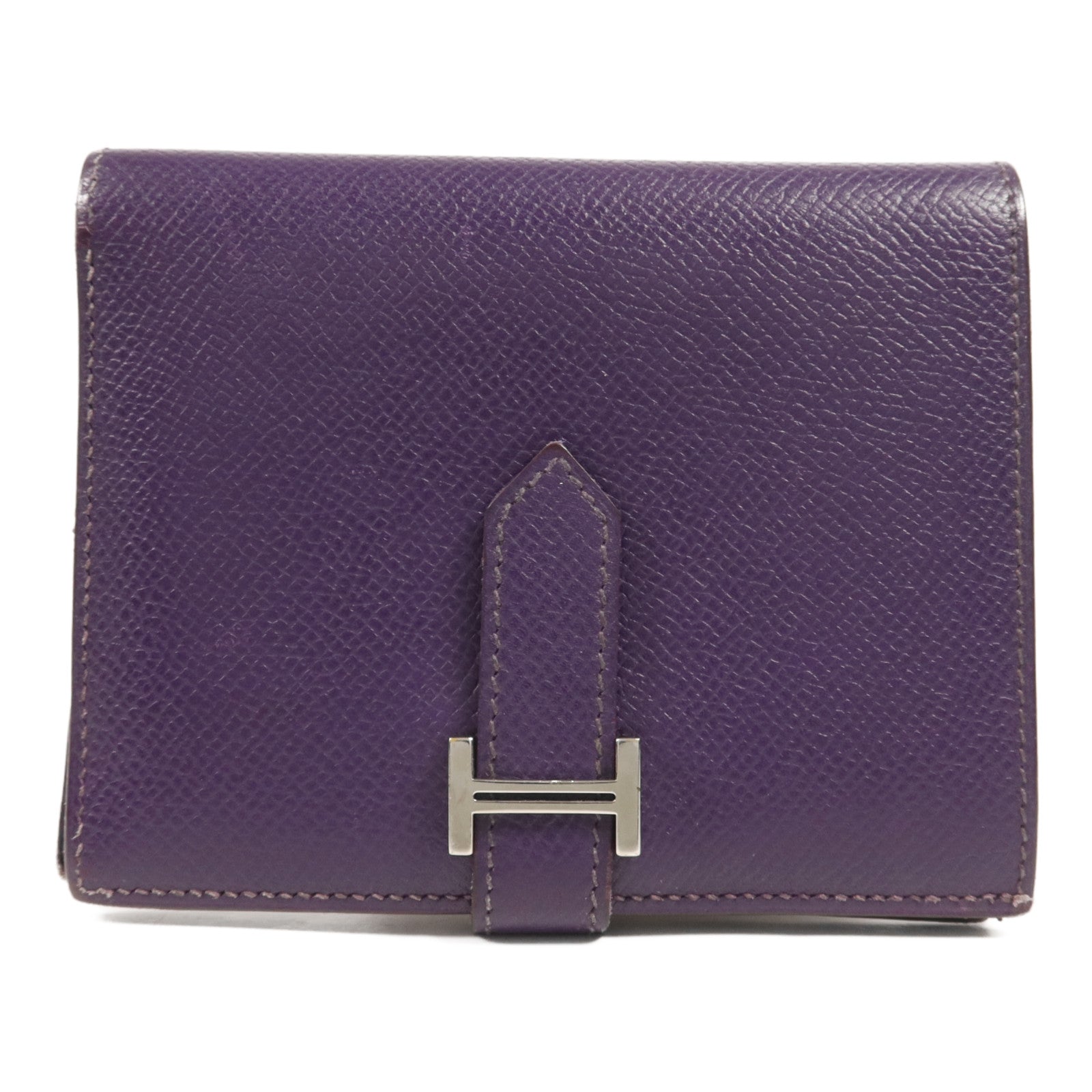 HERMES Epsom皮革Bearn Compact Wallet銀扣錢包