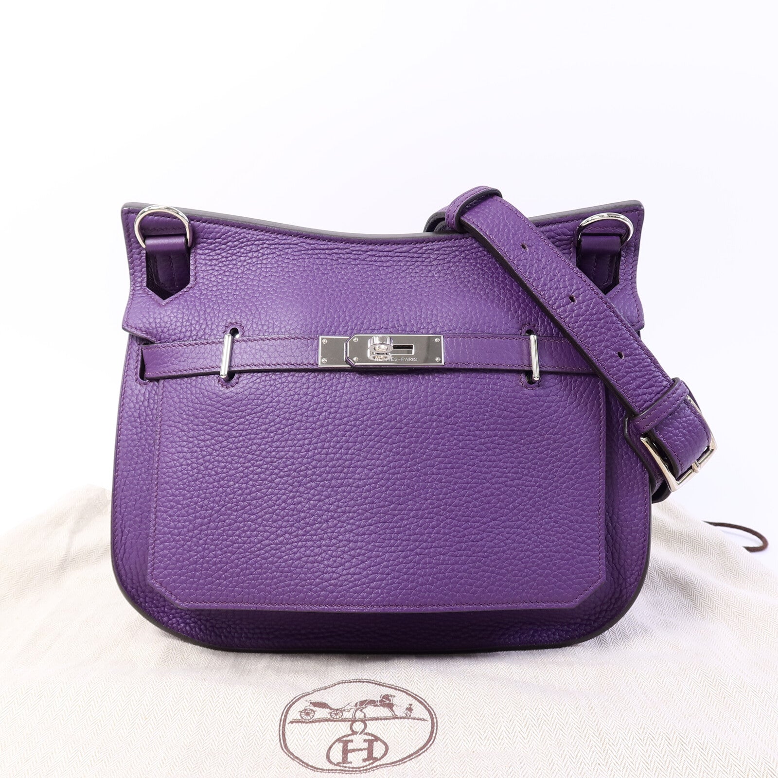 HERMES Clemence皮革Jypsiere 28肩背袋Iris