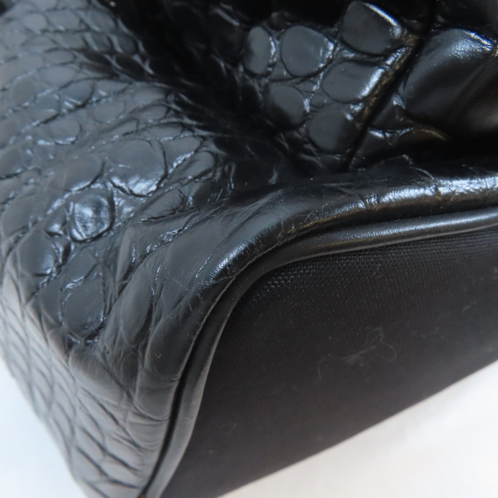 SAINT LAURENT 皮革Backpack銀扣背包黑色