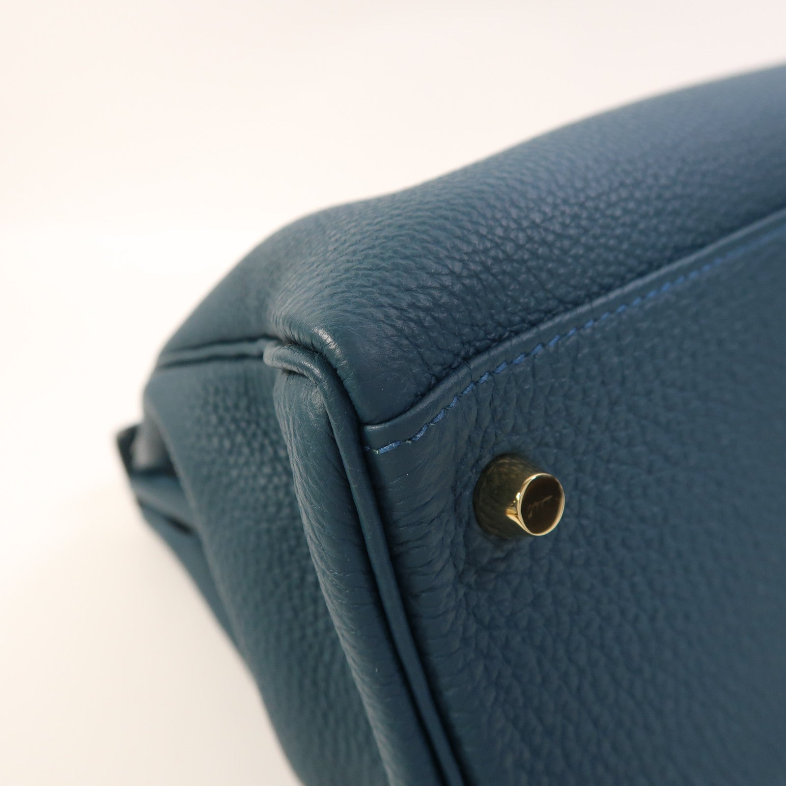 HERMES Epsom皮革Kelly 32金扣手挽肩背兩用袋Bleu Tempete