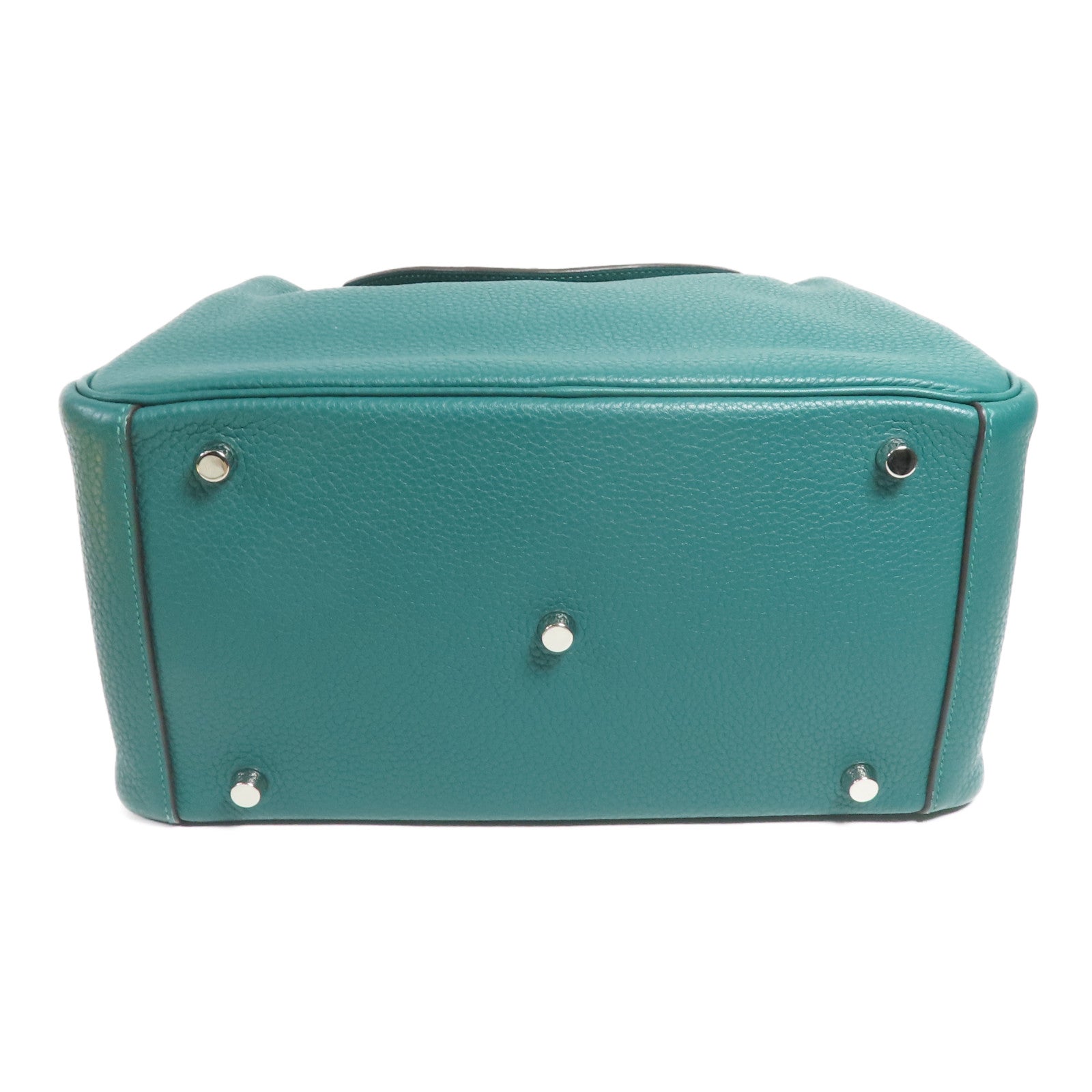 HERMES Clemence皮革Lindy 30銀扣手挽肩背兩用袋Malachite