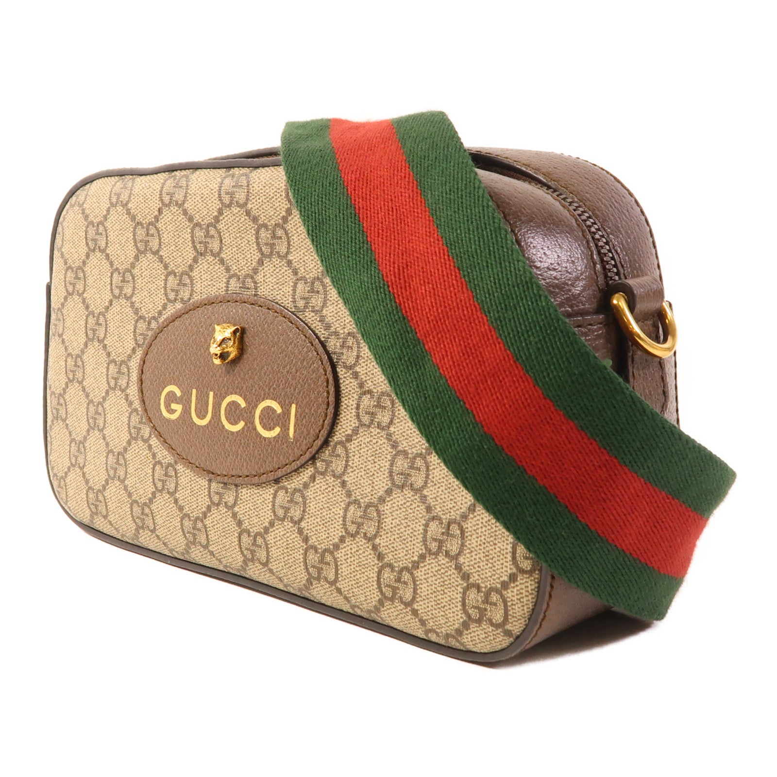 GUCCI GG GHW GG Supreme Messenger Shoulder Bag Coated Canvas Brown