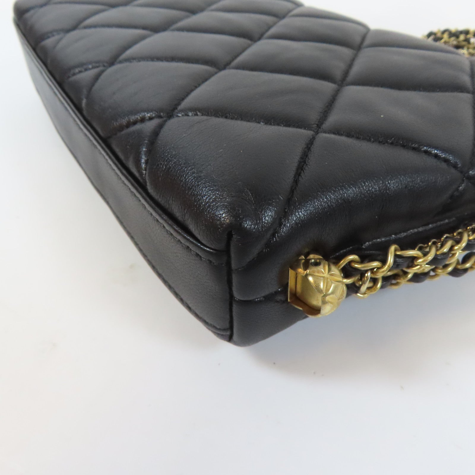 CHANEL 【激減優惠】菱格羊皮皮革19 Chain Shoulder Bag金扣鏈帶肩背袋黑色