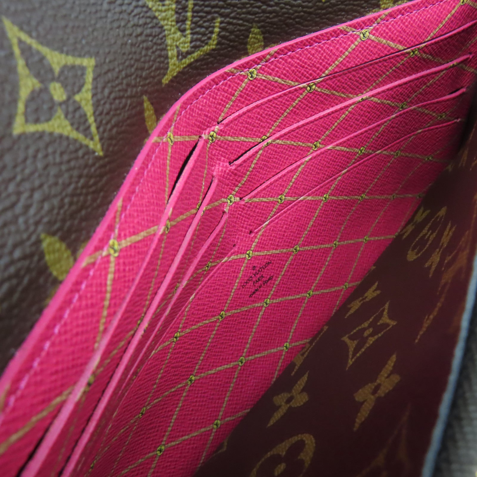 LOUIS VUITTON 【激減優惠】Monogram Pochette Weekend Wallet On Chain Shoulder Bag金扣鏈帶肩背袋啡色/粉紅色