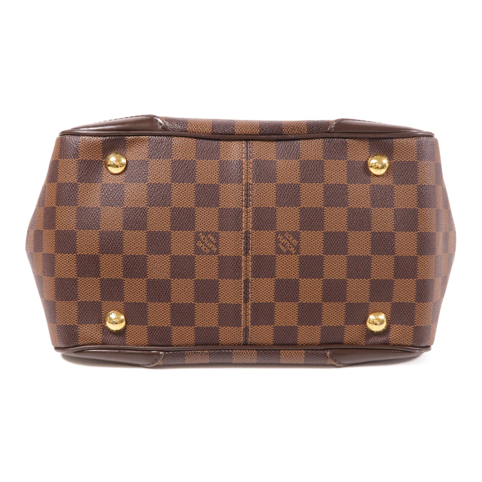LOUIS VUITTON Damier Verona PM金扣肩背袋棕色