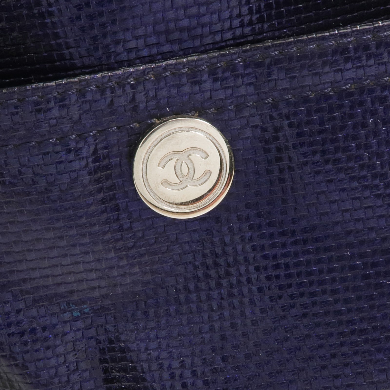 CHANEL 塗層帆布Paris Biarritz Tote Bag銀扣手挽袋