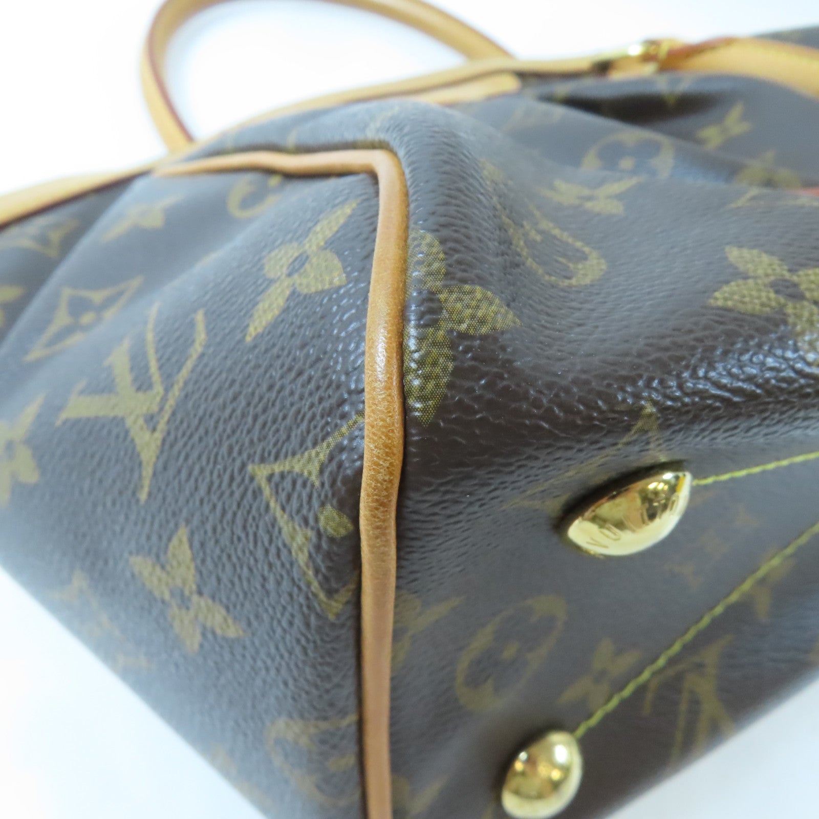 LOUIS VUITTON Monogram Tivoli PM金扣手挽袋啡色