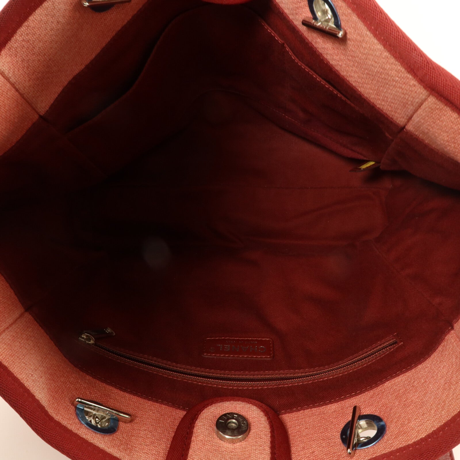 CHANEL 帆布Deauville Tote Bag MM手挽袋