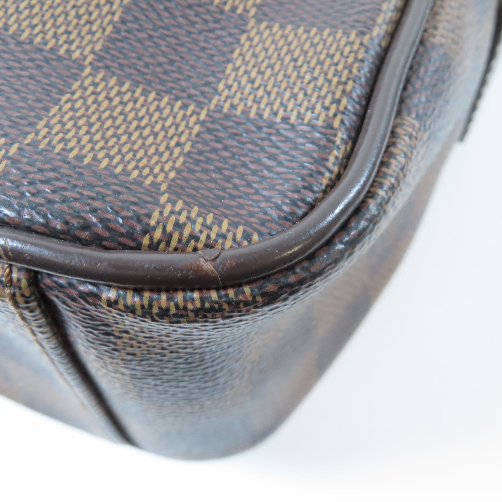 LOUIS VUITTON Damier Shelton GM金扣肩背袋啡色