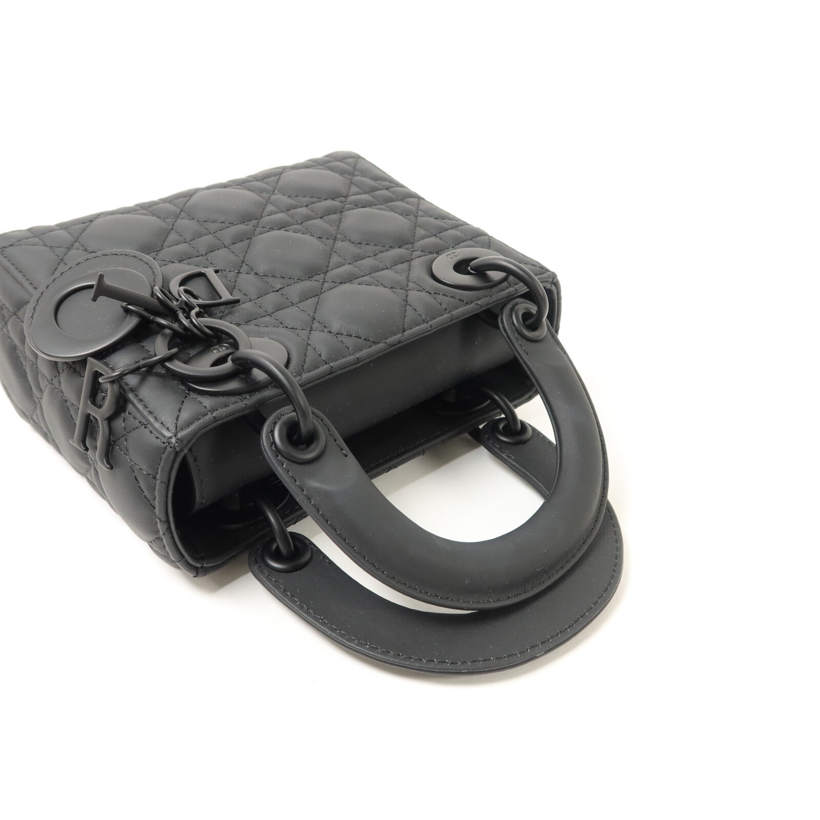 Dior 牛皮皮革Mini Lady Dior鏈帶手挽肩背兩用袋