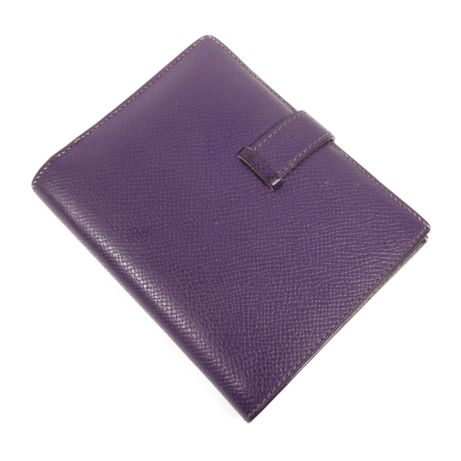 HERMES Epsom皮革Bearn Compact Wallet銀扣錢包