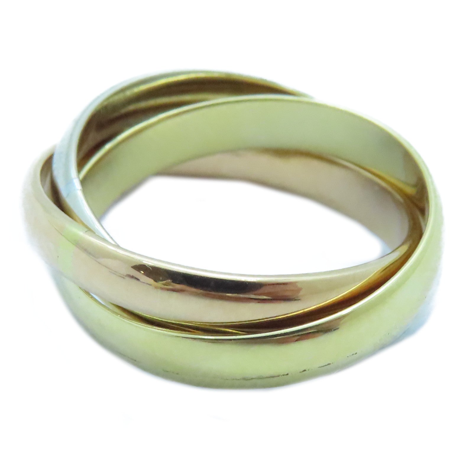CARTIER 18K黃金/白金/玫瑰金Trinity戒指Cartier#52/US#6.25