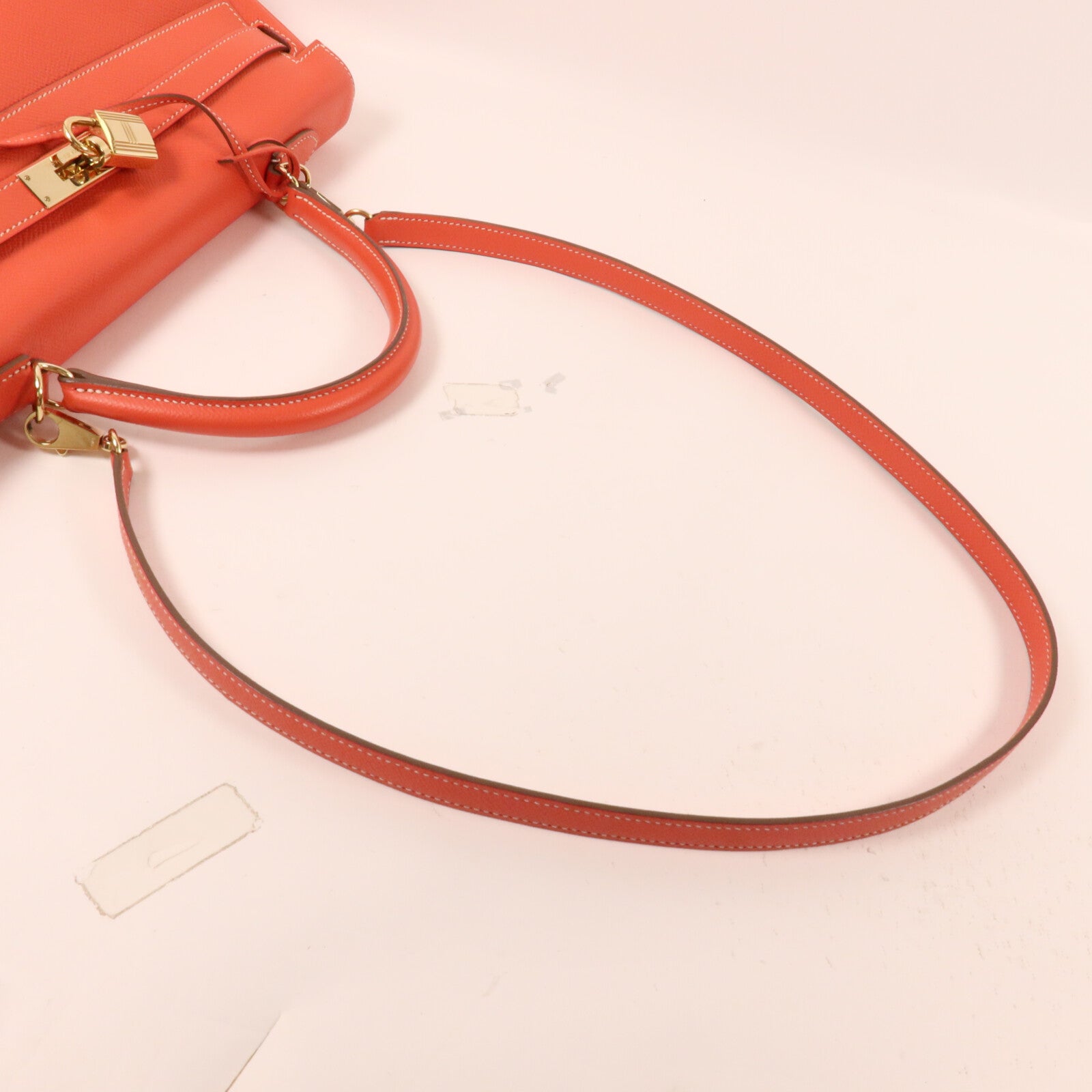HERMES Epsom皮革/Chevre皮革Kelly 35手挽肩背兩用袋Rose Jaipur/Gold