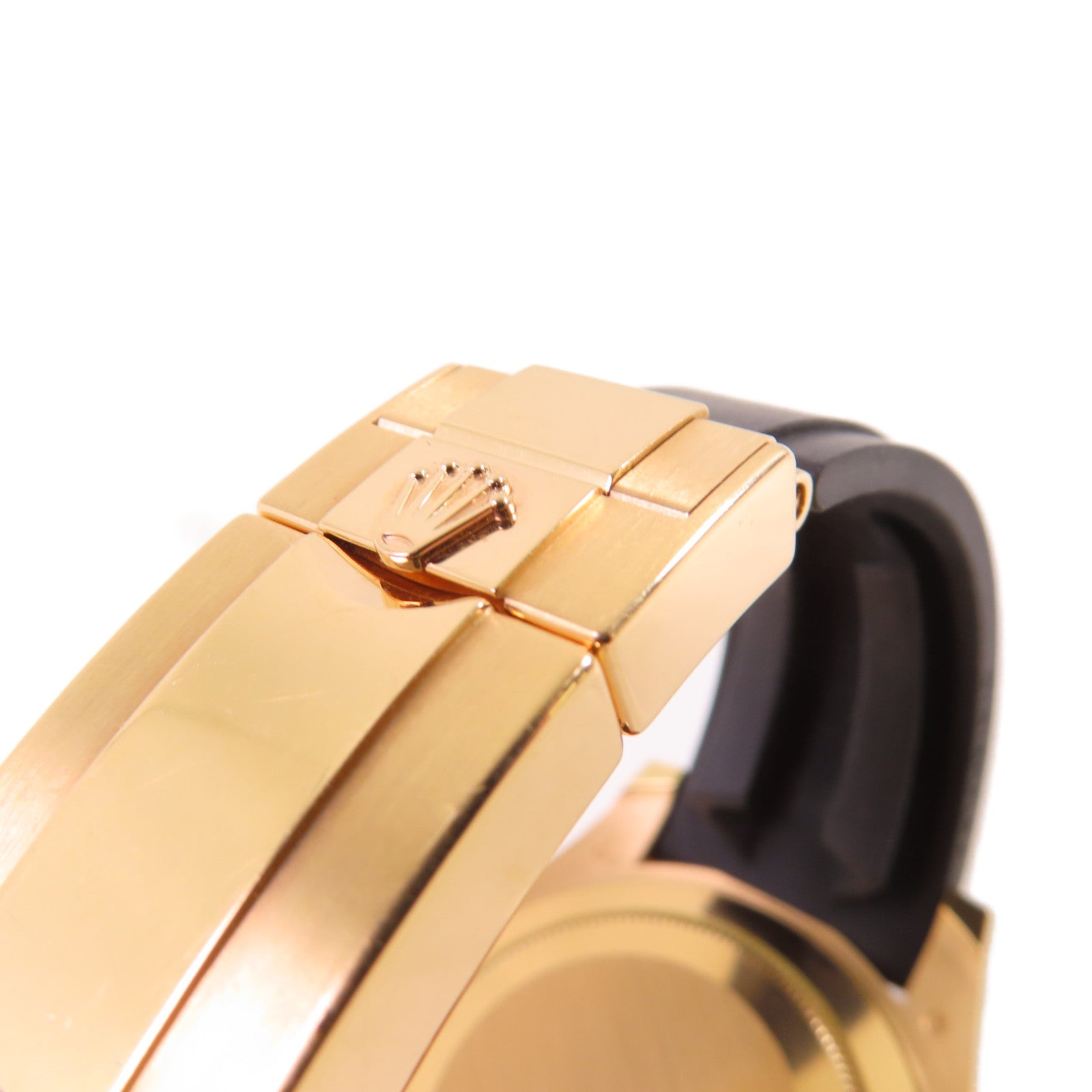 ROLEX Yacht Master 18K玫瑰金/橡膠帶自動機芯手錶黑色
